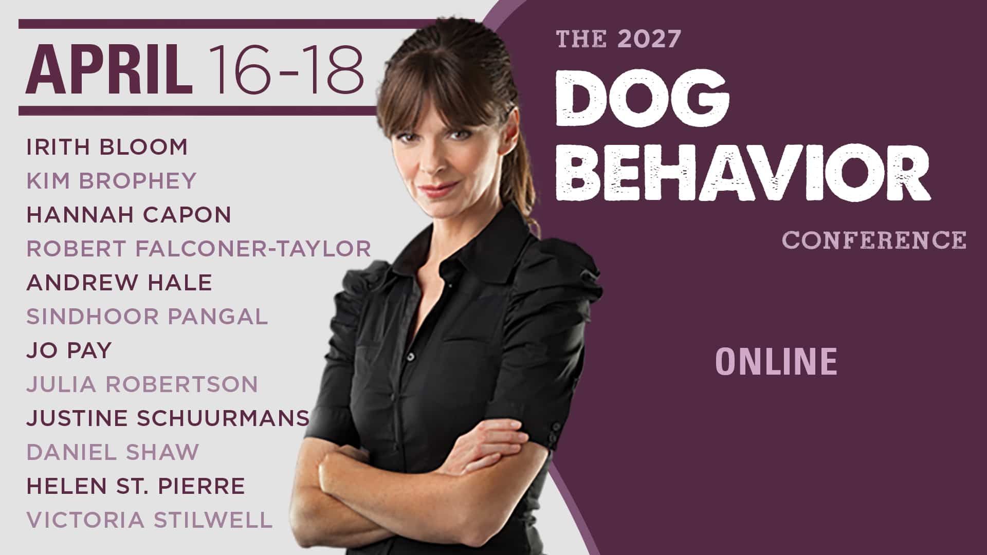 1920x1080_DBC2027_v1_nocta Join the 2027 Dog Behavior Conference